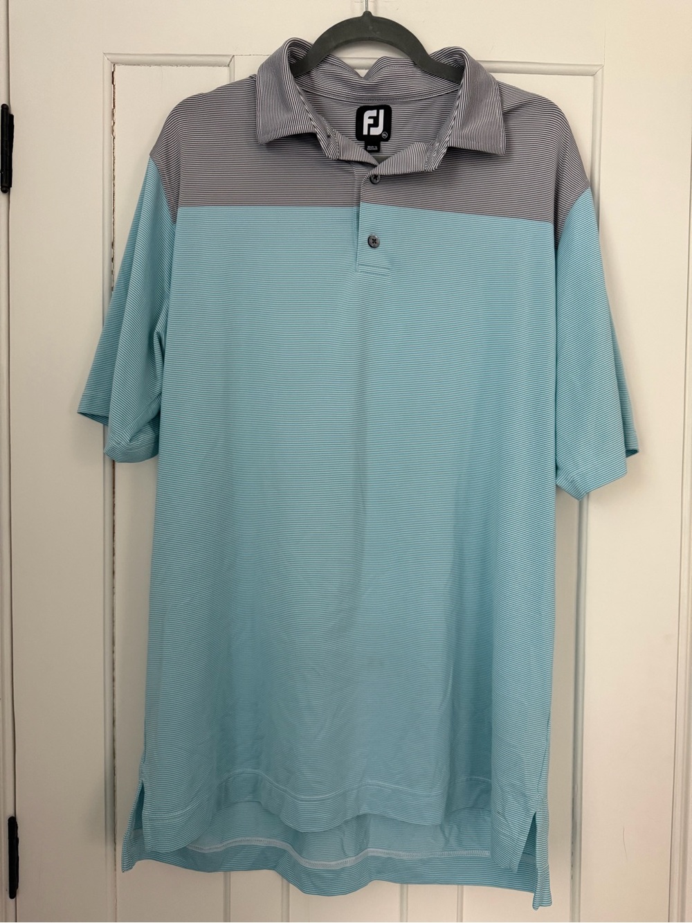 FootJoy Men’s Light Blue & Gray Colorblock Golf Polo